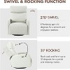 PAGED Modern Swivel Recliner Chair, PU Leather Nursery Rocking Chair with Phone Holder, Comfy Accent Chair for Bedroom, Living Room - 3 of 4