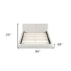 HomeRoots Beige Tufted Velvet Upholstered Queen Bed Frame - 3 of 4