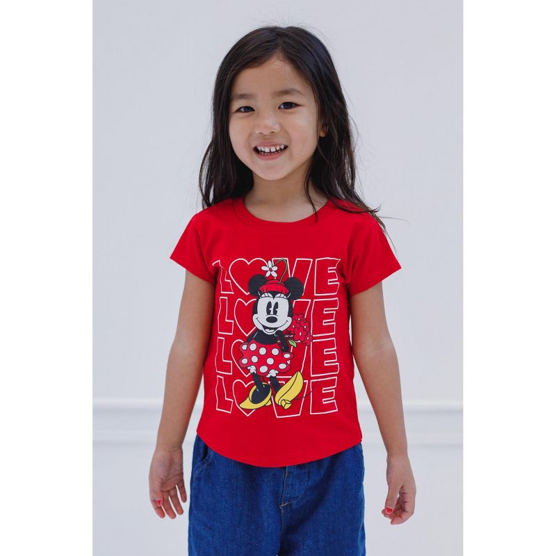 Disney Minnie Mouse Valentines Day St. Patrick's July 4th Halloween Christmas Girls T-Shirt Toddler, 2 of 5