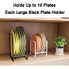 LunaLulinlk 2 Pack Plate Holders Organizers Black Upright Cabinet Dish Drying Racks Metal Stands for Countertop and Cupboard - 3 of 4