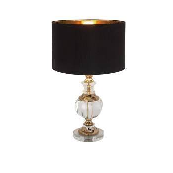Glass Table Lamp with Drum Shade Black - Olivia & May