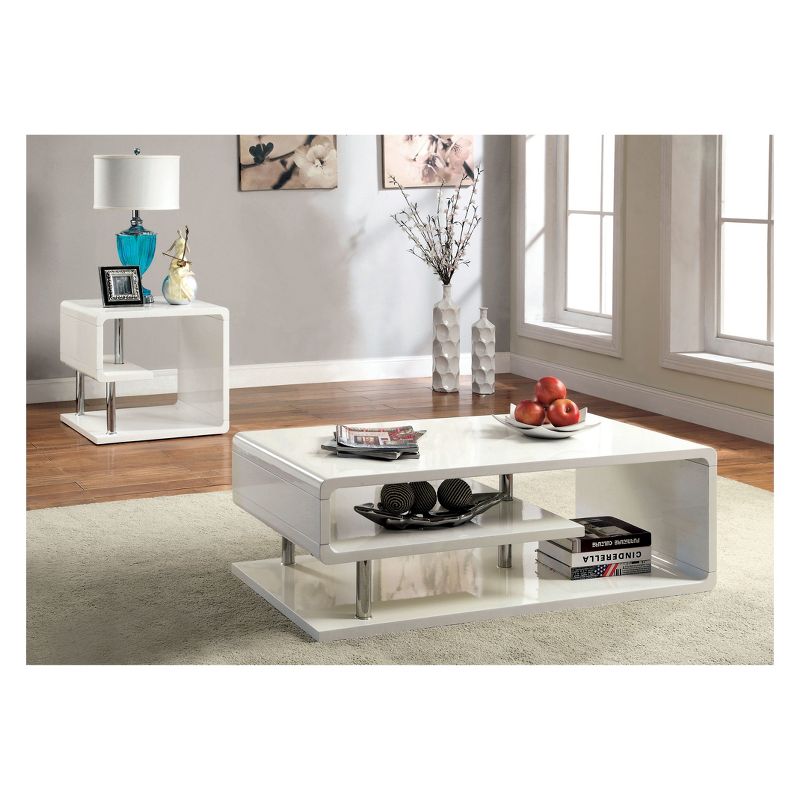 Clive End Table Glossy White - HOMES: Inside + Out, 4 of 8