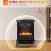 Syemin Indoor Fireplaces 22" Free Standing Electric Fireplace Stove, Fire Place Heater Effect Quick Heat Portable Fireplace, Black, 15.3"*9.5"*22.3" - 3 of 4