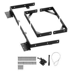 VEVOR Gate Corner Brace Bracket, Anti Sag Gate Frame Hardware Kit, Gate Frame Brace Bracket with Latch Lock Rope, Latch Lock, for Shed Doors, Black - 1 of 4