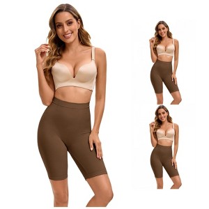 INSPIRE CHIC 3 Pcs Women's Butt Lifter Thigh Slimmers High Elasticity Control Waist Panties - 1 of 4