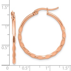 Chisel Stainless Steel Polished Rose IP-plated Wavy Hoop Earrings - 1 of 4