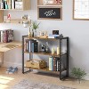 Aoxun 39.4" Wide 3-Tier Open Shelf Rack, Wood Grain Display Stand, Scandinavian Style Storage Organizer for Living Room or Office (Antique Finish) - 3 of 4