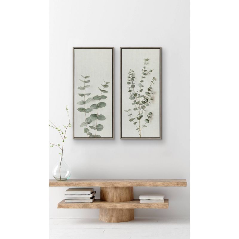 18&#34; x 40&#34; Sylvie Eucalyptus Botanical I by The Creative Bunch Studio Framed Wall Canvas Gray - Kate &#38; Laurel All Things Decor, 6 of 8