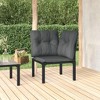 vidaXL Patio Corner Chair with Cushions, Black and Gray, Poly Rattan - image 2 of 4