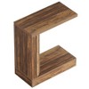 Resenkos Industrial C - Shaped Side Table, Rustic Wood End Table with Storage Shelf, Living Room Sofa Side Organizer Brown - 3 of 4