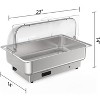 Rectangular Electric Chafing Dish Set - 9QT Buffet Warmer with Temperature Control & Glass Lid, for Catering - 2 of 4