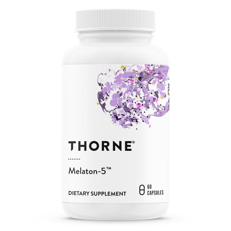 Thorne Melaton-5 - 5mg Melatonin - Supports Circadian Rhythms, Restful Sleep, and Relaxation - Gluten-Free, Soy-Free,Dairy-Free - 60 Capsules, 1 of 8