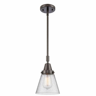 Cone - 1 Light Stem Hung Mini Pendant In Industrial Style-9.13 Inches Tall and 6 Inches Wide