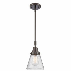 Cone - 1 Light Stem Hung Mini Pendant In Industrial Style-9.13 Inches Tall and 6 Inches Wide - 1 of 1