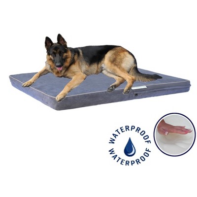 Medium Blue Orthopedic Waterproof Memory Foam Pet Bed