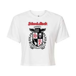 Women's - School of Rock - School Crest Cropped Graphic T-Shirt - 1 of 4
