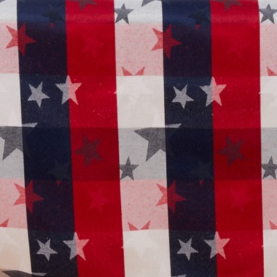 Patriotic Red White and Blue Checkered Fabric Tablecloth