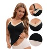 INSPIRE CHIC Women's Lace V Neck Pregnancy Cami with Built-In Bra Maternity Nursing Tank Top for Breastfeeding - 3 of 4