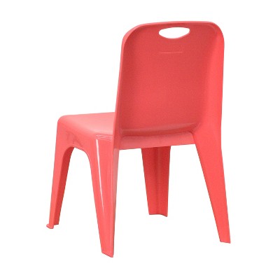 Red Plastic Stackable Preschool Chairs with Handle, Set of 2
