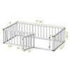 Twin Size Montessori Floor Bed Wooden Frame, w/Door and Safety Fence, Toddler Floor-Bed-Frame for Children Bedroom, for Boys and Girls, White - 2 of 4