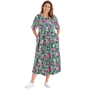 Woman Within Petite Button-Front Essential Dress - 1 of 4