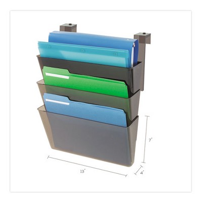 Smoke Plastic 3-Pocket Wall File Organizer