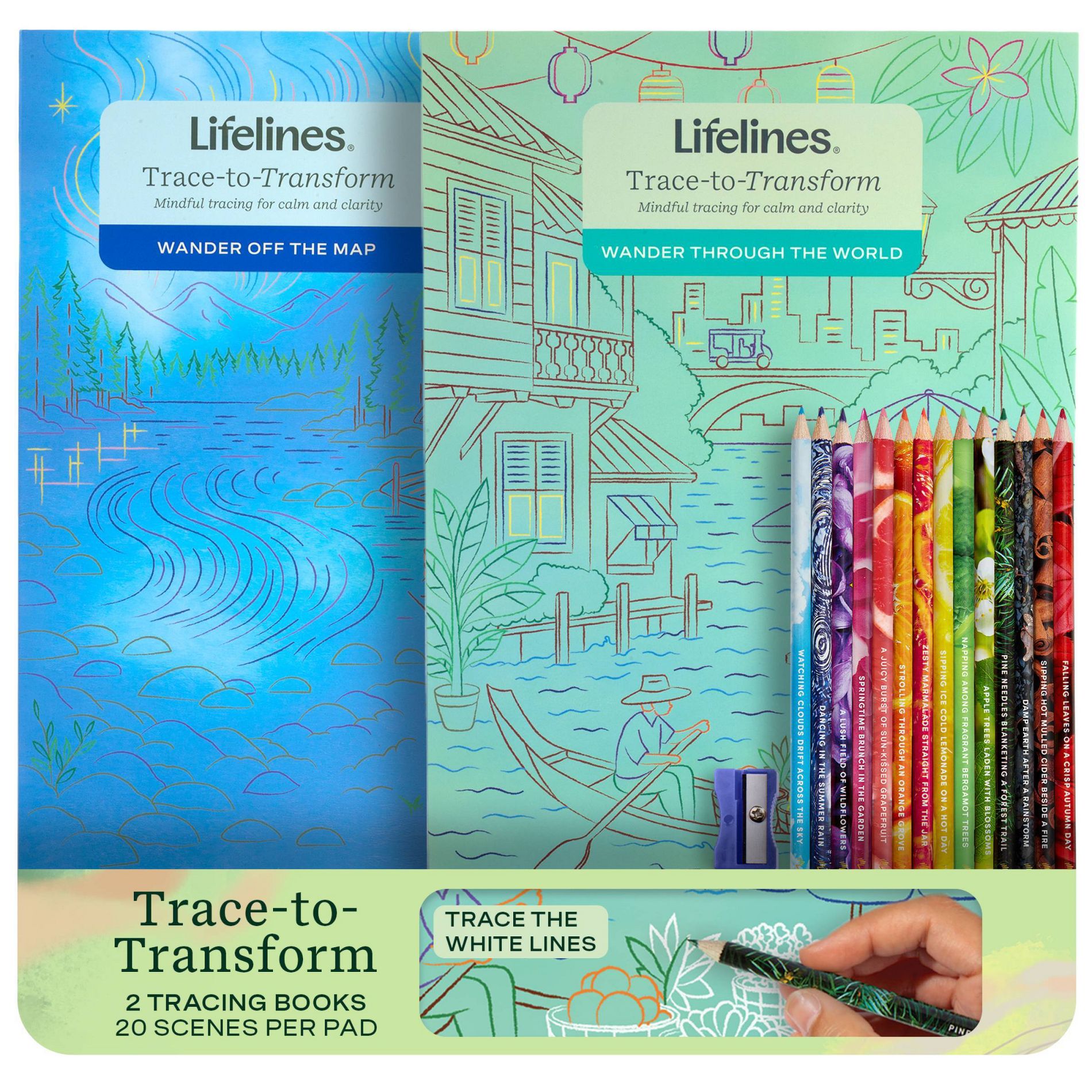 Lifelines 11.25"x8.75" Tracing Art Pad with Colored Pencils