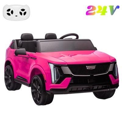 24V 2-Seater Kids Ride-on Car with Remote Control, Licensed Cadillac Battery Powered Ride On Truck for Toddlers, 4 Wheel Toys with Music, Lights