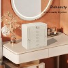 6-Tier Jewelry Box with Mirror, 5 Drawers, PU Leather Organizer - 2 of 4