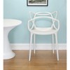 HomeRoots White Heavy Duty Plastic Open Back Dining Arm Chair - 2 of 4