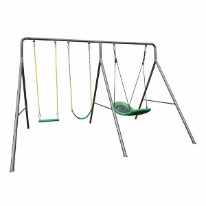 gobaplay Single Swing Playground Set with 6' Frame Extension and