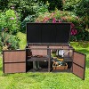 88 Gallon Garden Patio Rattan Storage Container Box - 2 of 4