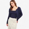 Amaryllis Women's Two-Piece Set Ribbed Knit Cropped Cardigan and Matching Cami Sleeveless Top Versatile Casual Outfit - 2 of 4