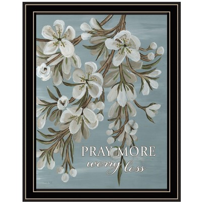 HomeRoots Pray More Worry Less Black Framed Print Wall Art