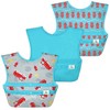 green sprouts Baby Mealtime Set Easywear Bibs Mini Platemat Gray/Aqua - 4pc - 2 of 4