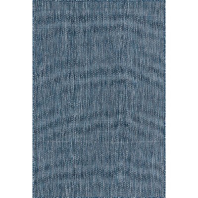 Navy Blue Synthetic 4' x 6' Outdoor Flat Woven Rug