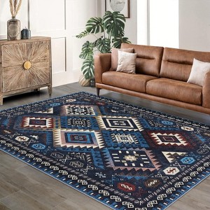 Washable Area Rug Modern Geometric Boho Floor Rugs for Living Room Easy to Care Non Shedding Farmhouse Accent Carpet for Nursery - 1 of 4