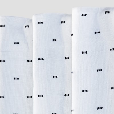 Black & White Clipped Dot 99.9% Blackout Curtain Panel 95x42" NEW! Pillowfort 