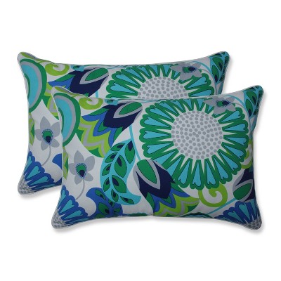 2pk Oversize Sophia Rectangular Throw Pillows Green - Pillow Perfect