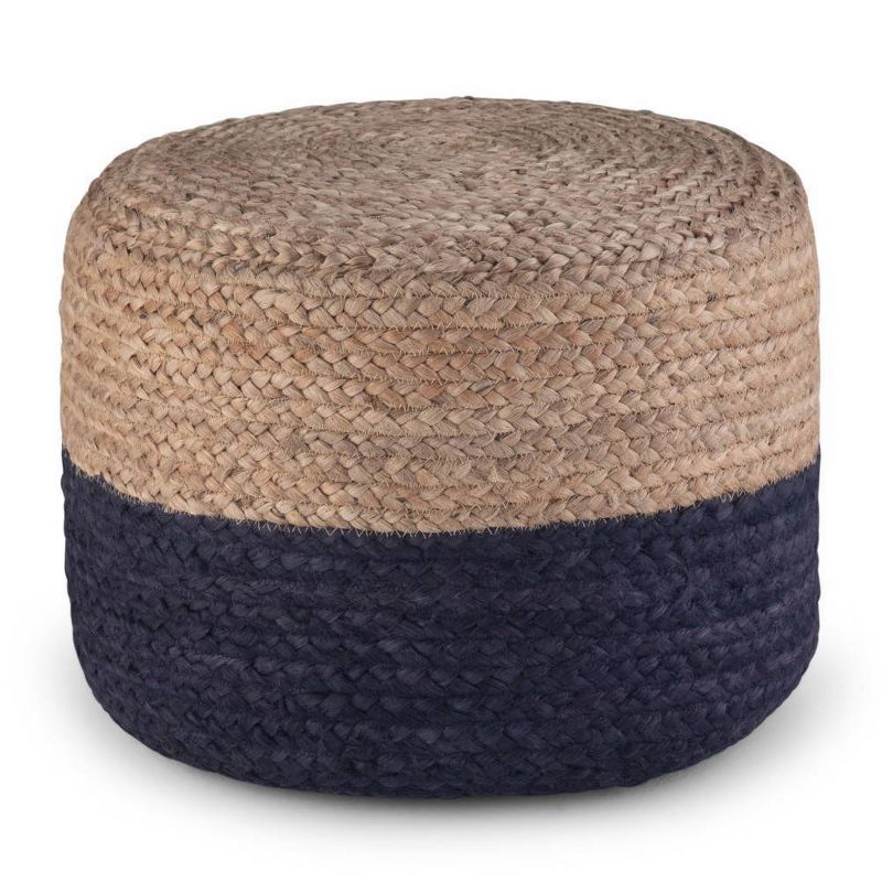 Maron Contemporary Round Pouf Pink/Natural - WyndenHall, 1 of 10