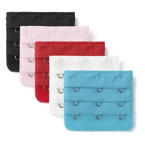 Allegra K Women's 3 Hook 3 Row Stretchy Bra Strap Extenders Hooks Bra Band - 1 of 3