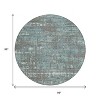 Taupe And Teal Blue Geometric Washable Indoor Outdoor Area Rug - 3 of 4