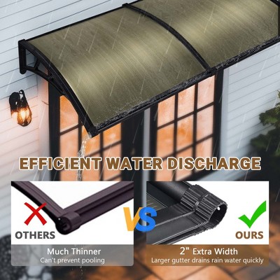 Yescom 80"x40" Brown and Black Polycarbonate Door Window Awning