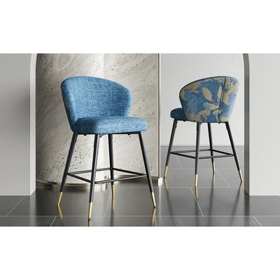 CAVINAS 31.5"Chic Counter Height Bar Stool,Set of 2,Jacquard Bar Chairs for Dining Room&Kitchen,Upholstered Counter Stools,Dining Chairs