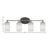 Toltec Lighting Capri 4 - Light Vanity in  Brushed Nickel with 4" White Muslin Shade - 2 of 2