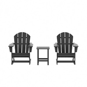 WestinTrends 3 Piece set Outdoor Patio Poly Adirondack rocking chairs with side table - 1 of 4