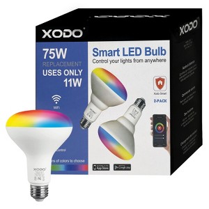 XODO Lb1 (2-pack) Smart Wi-Fi BR30 E26 Dimmable Flood Light Bulb - 1 of 4