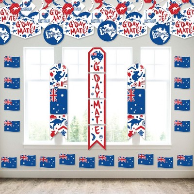 Big Dot of Happiness Australia Day - Wall and Door Hanging Decor - G'Day Mate Aussie Party Room Decoration Kit