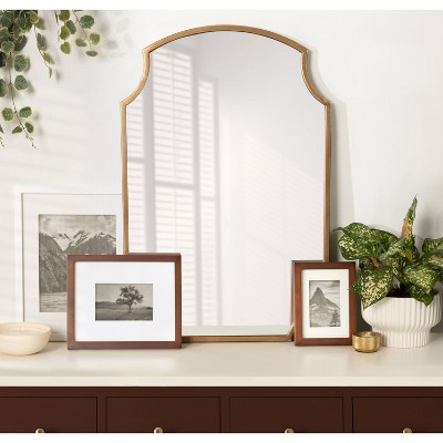Carlow Antique Gold Scalloped Corner 20x30 Wall Mirror