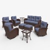 LayinSun Outdoor Patio Furniture Set, Brown Rattan Wicker Sectional Swivel Rocker Chairs Sets - 2 of 4